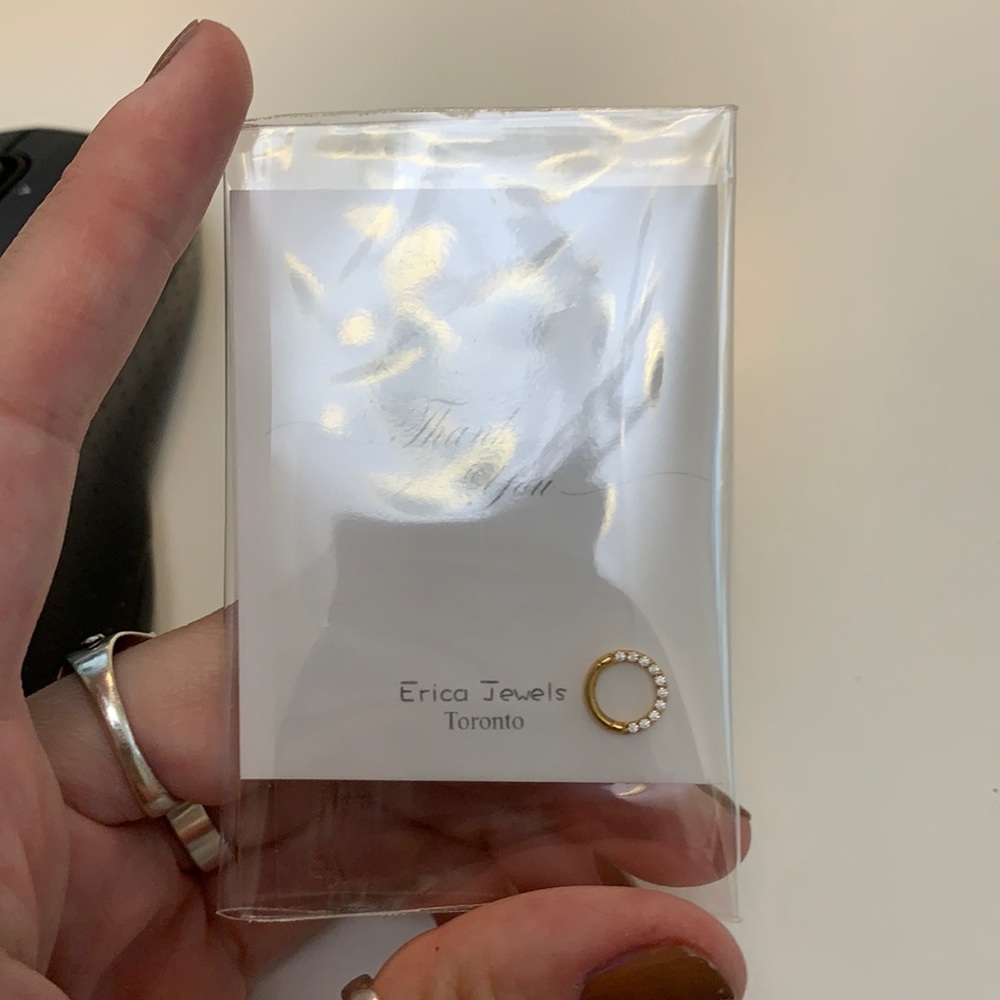 New 16g 6mm gold nose or cartilage ring.